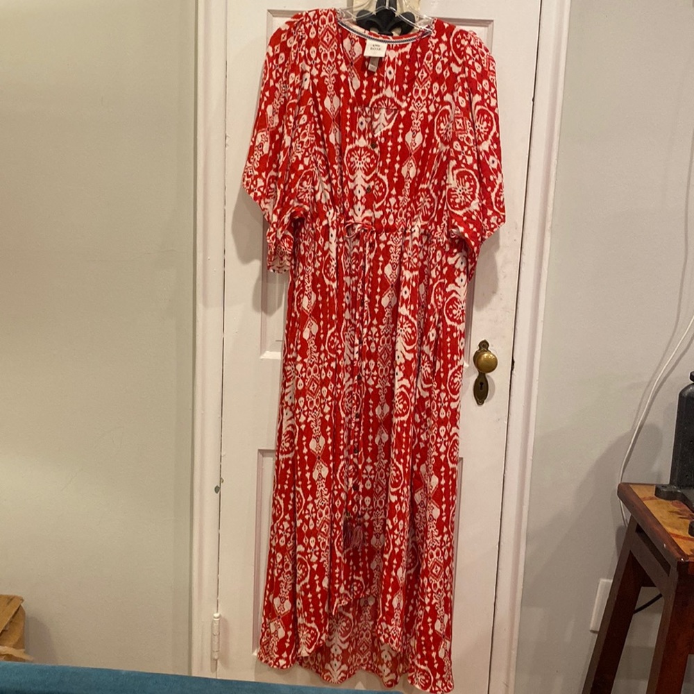Knox rose maxi dress red flowers sizeXL
